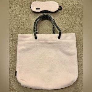 Mary Kay Pink Soft Plush Tote Bag and Eye Mask